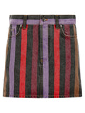 Versace Striped Denim Skirt