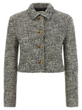 Versace Bouclé Wool Blend Blouson Jacket