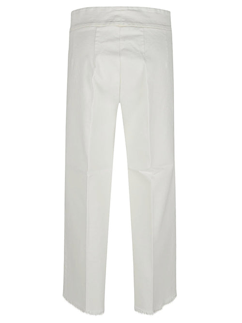 Avenue Montaigne Cropped frayed denim trousers