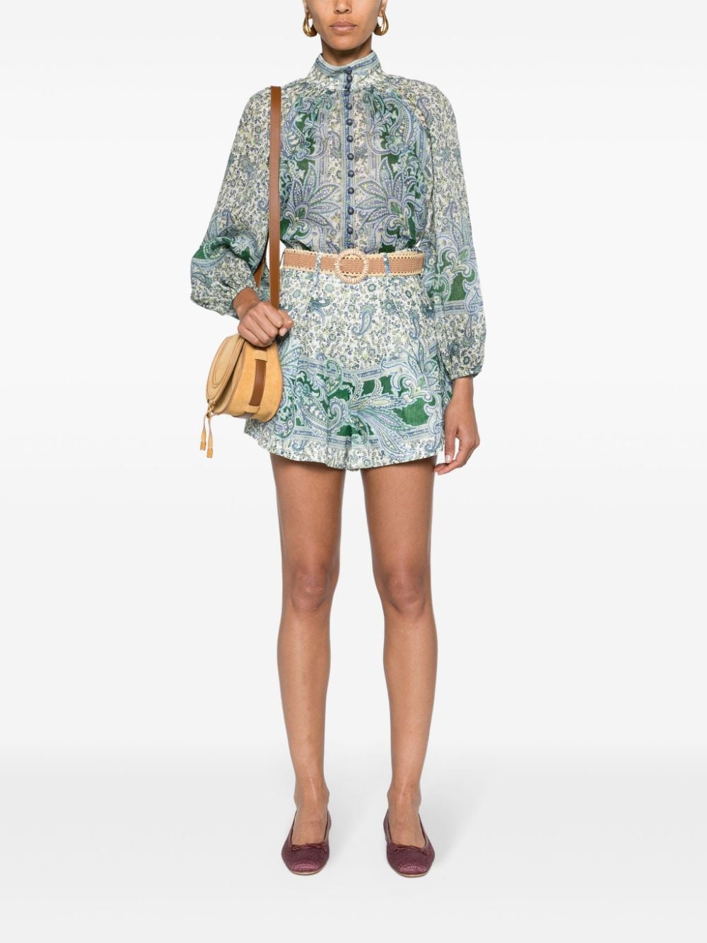 Zimmermann Ottie Tuck Linen Shorts