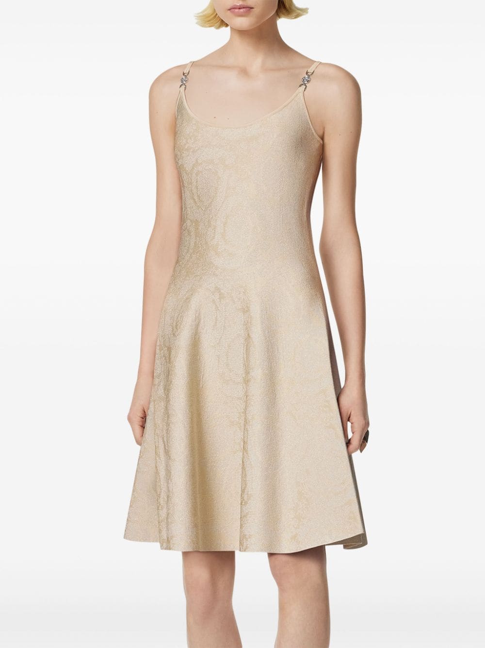 Versace Barocco jacquard flared mini dress