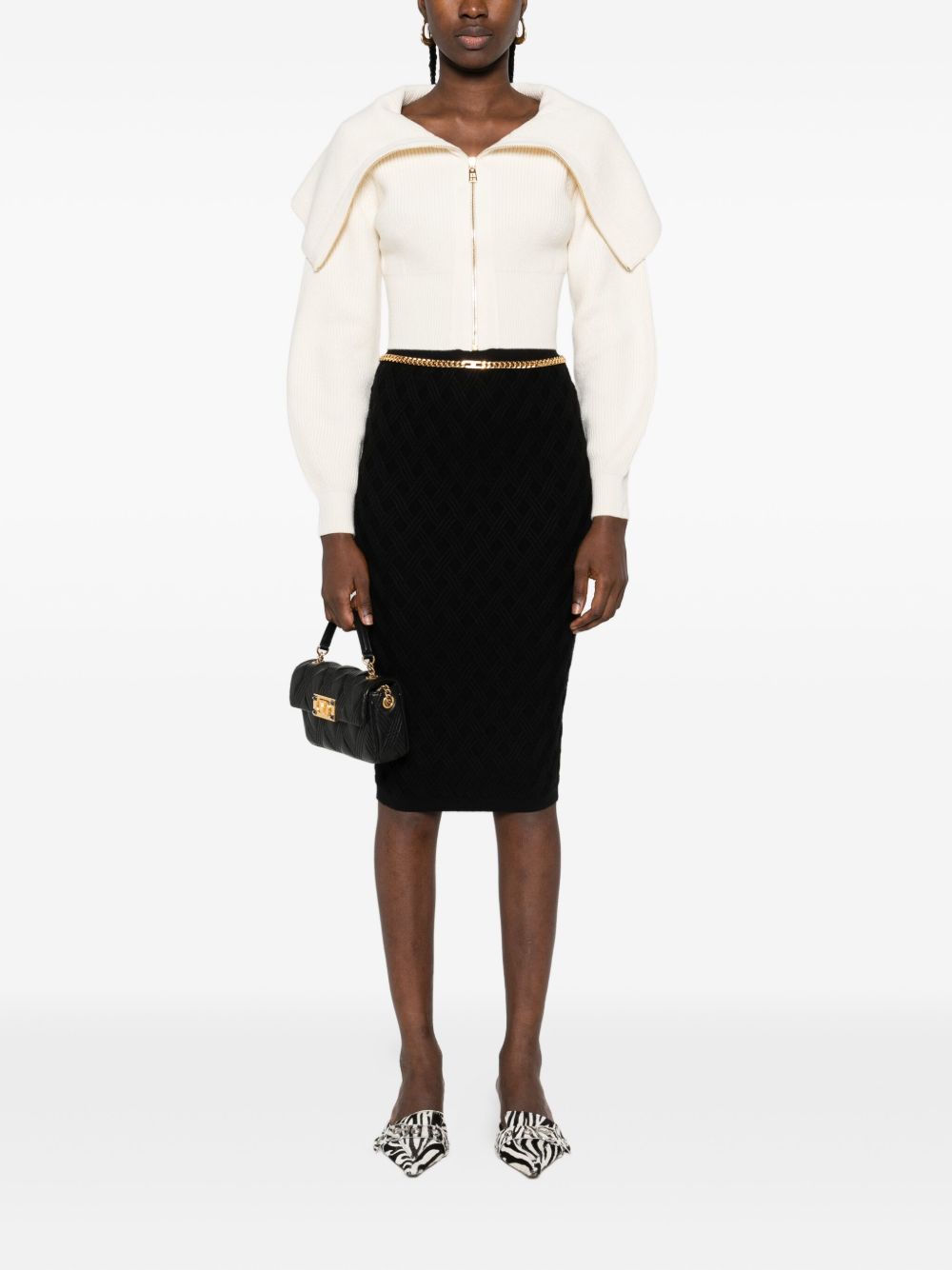 Elisabetta Franchi Knitted midi skirt