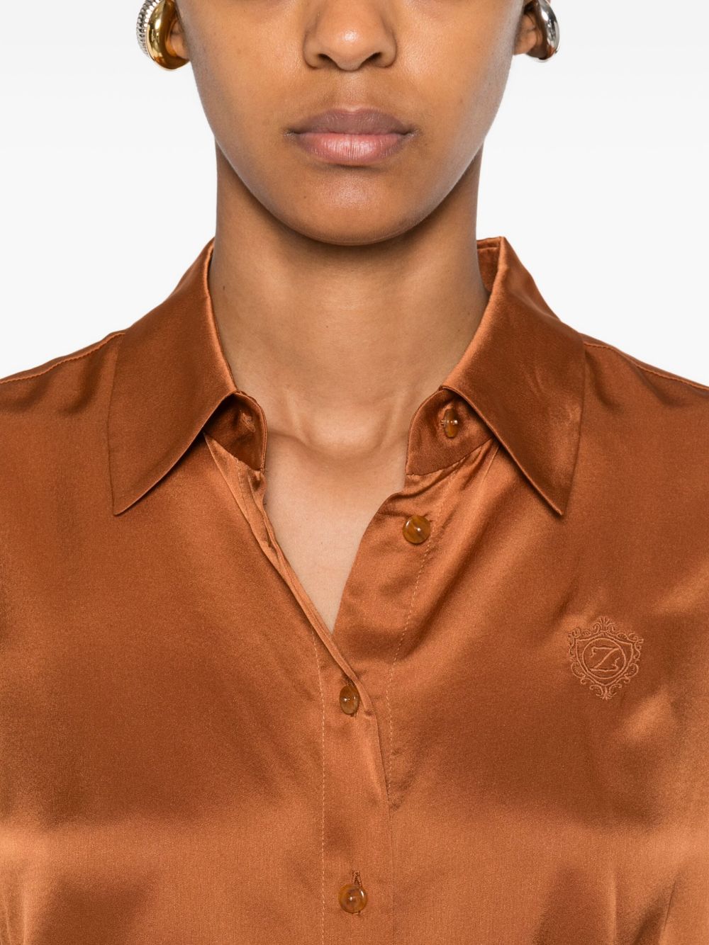 Zimmermann Embroidered silk shirt