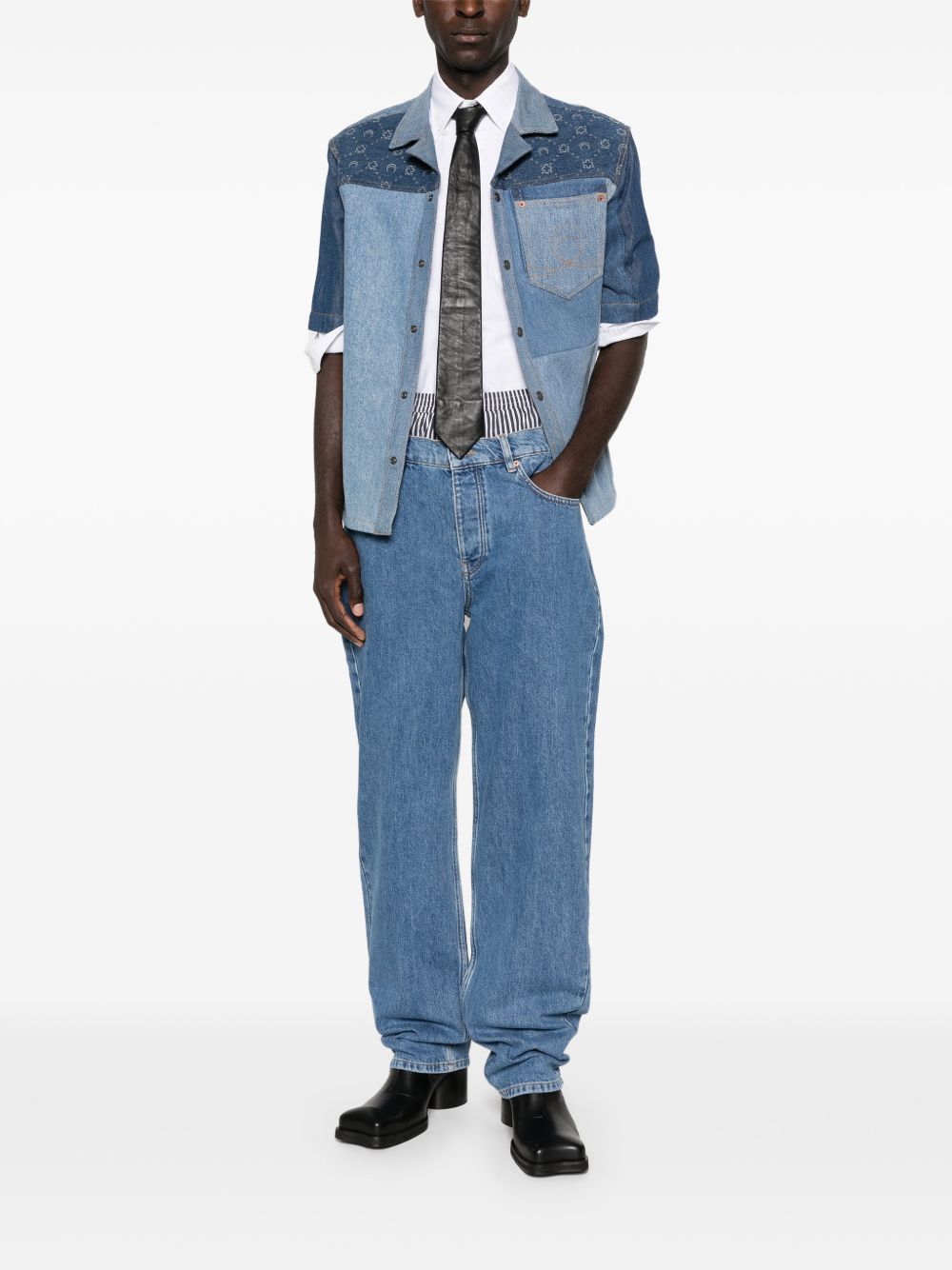 Marine Serre Straight leg denim jeans