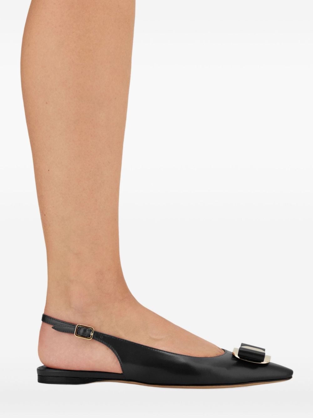 Ferragamo New Vara Plate Flat Slingback