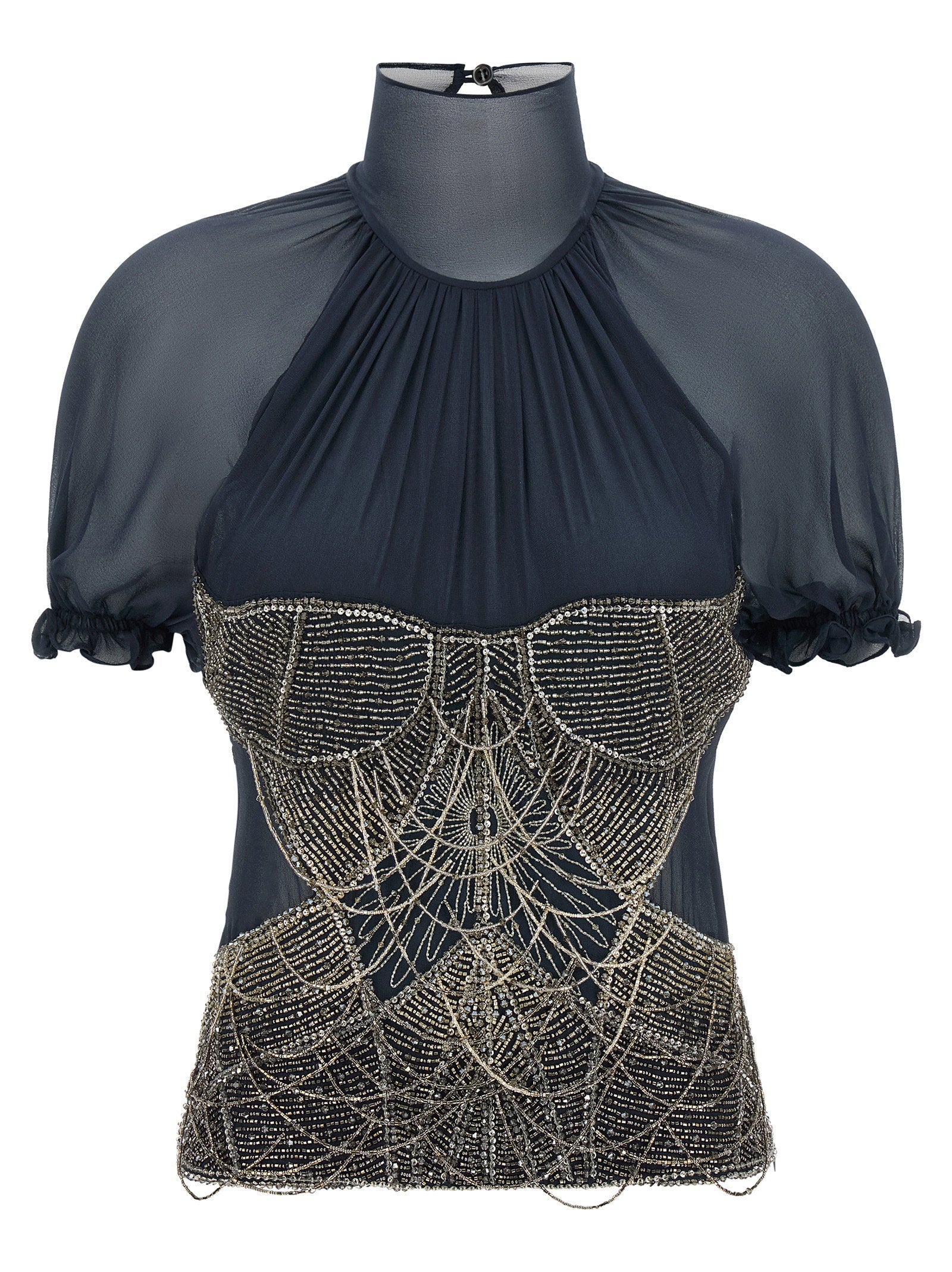 The Attico Jewel Embroidery Top