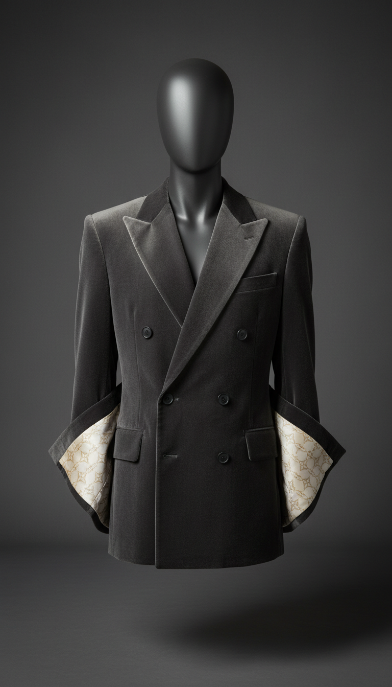 Charcoal Velvet Monogrammed Blazer