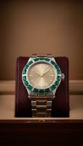 Emerald Cabochon Dual Timepiece