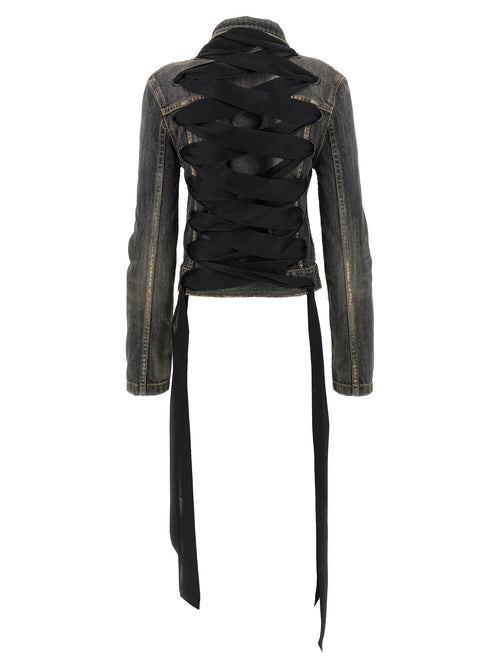 Balenciaga Lace Up Denim Jacket