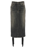 Balenciaga Lace Up Denim Skirt