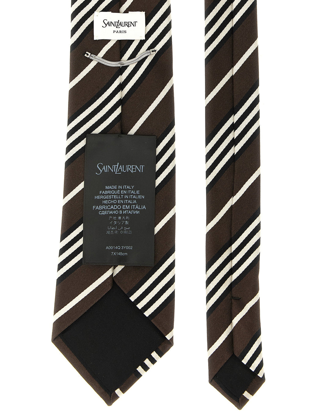 Saint Laurent Diagonal Striped Tie
