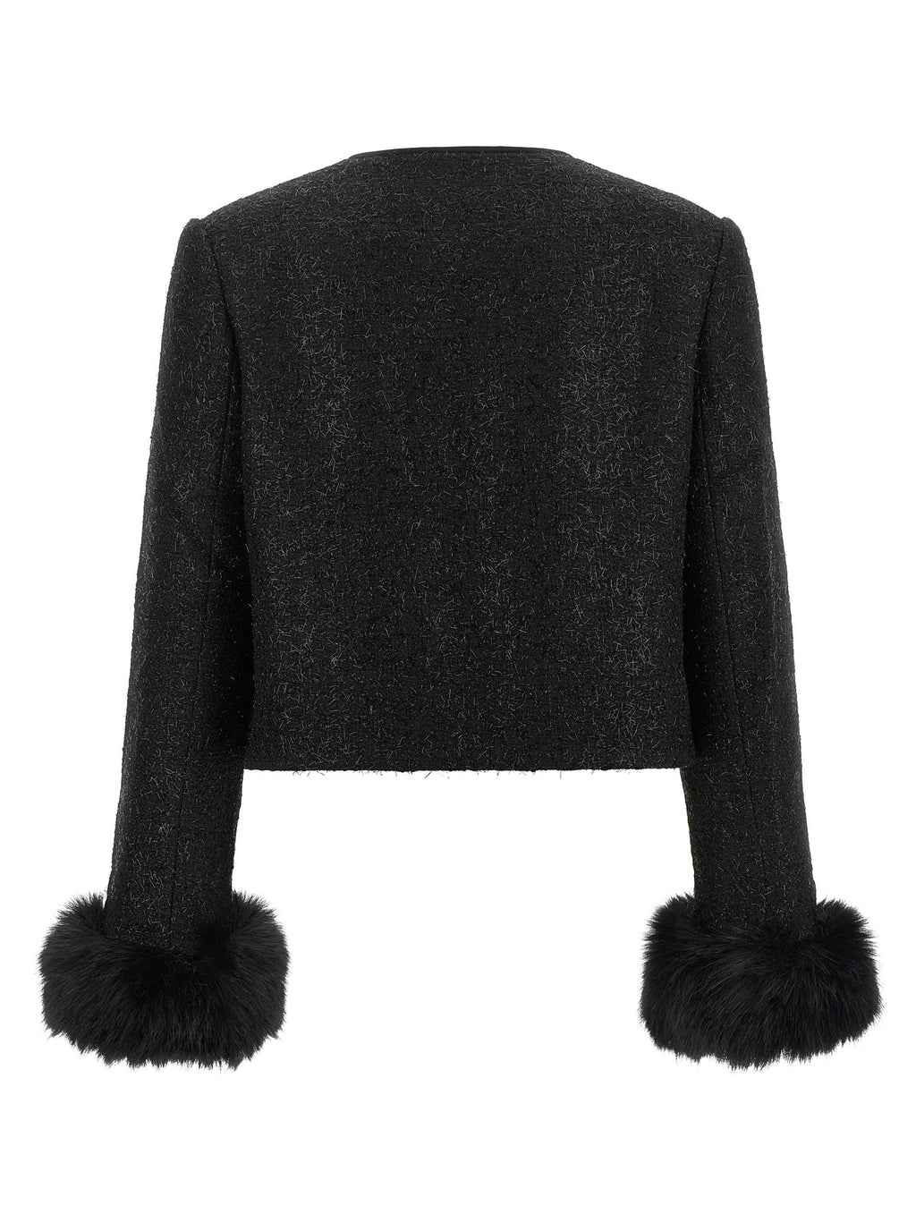 Self-Portrait Bouclé Fur Jacket