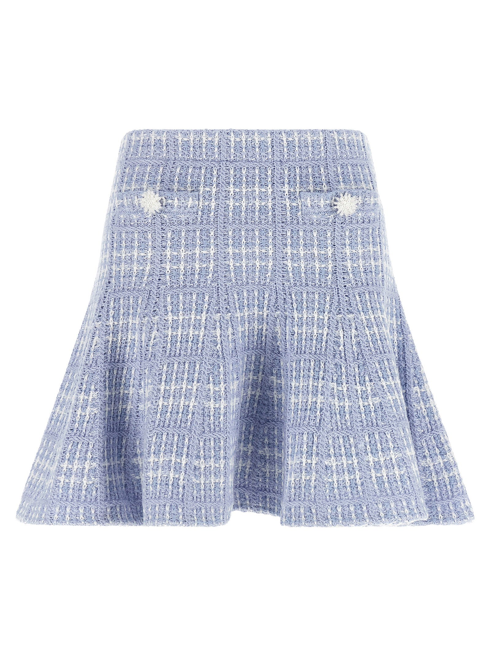 Self-Portrait Check Knit Skirt