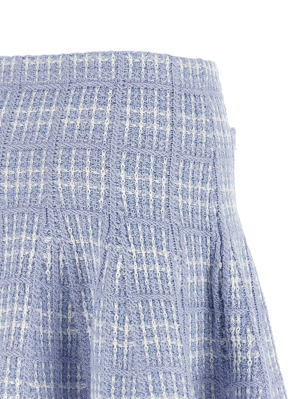 Self-Portrait Check Knit Skirt