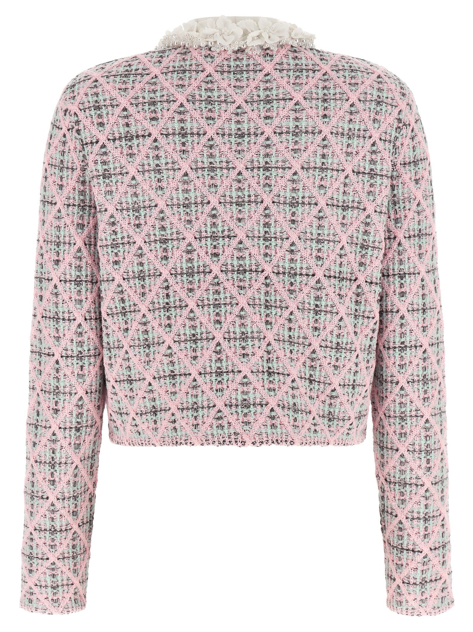 Self-Portrait Floral Collar Cardigan