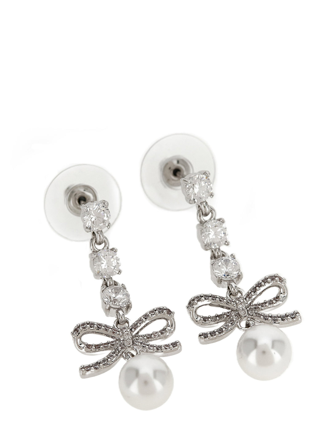 Self-Portrait Bow Crystal Charm Earrings