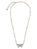 Self-Portrait Crystal Pearl Bow Necklace