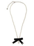 Self-Portrait Black Bow Pearl Necklace