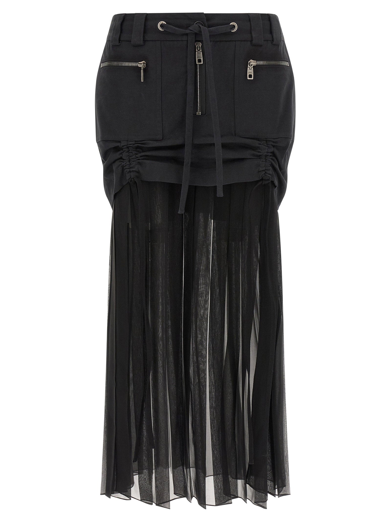 Dolce & Gabbana Twill And Chiffon Skirt