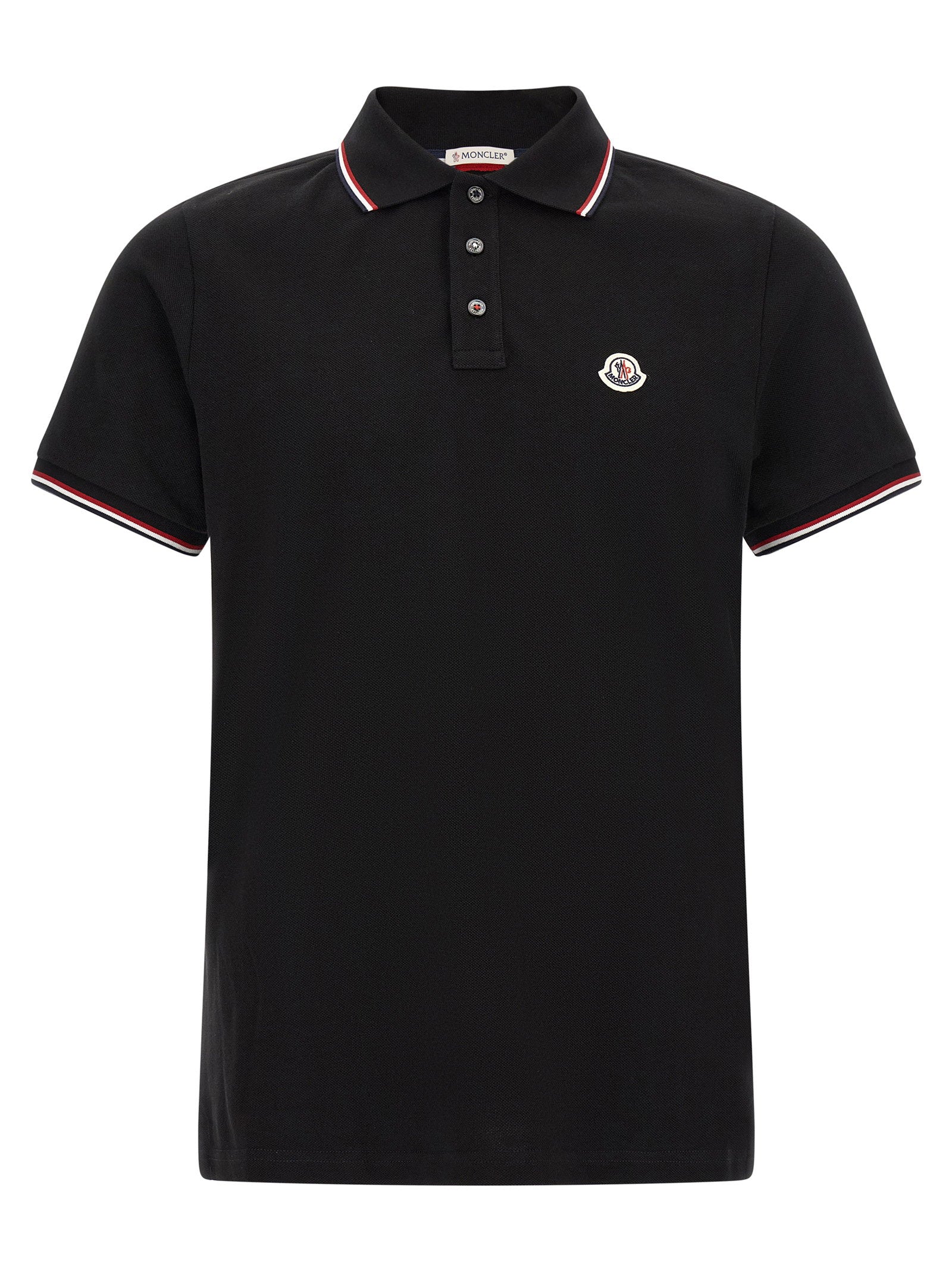 Moncler Tricolor Trim Polo Shirt