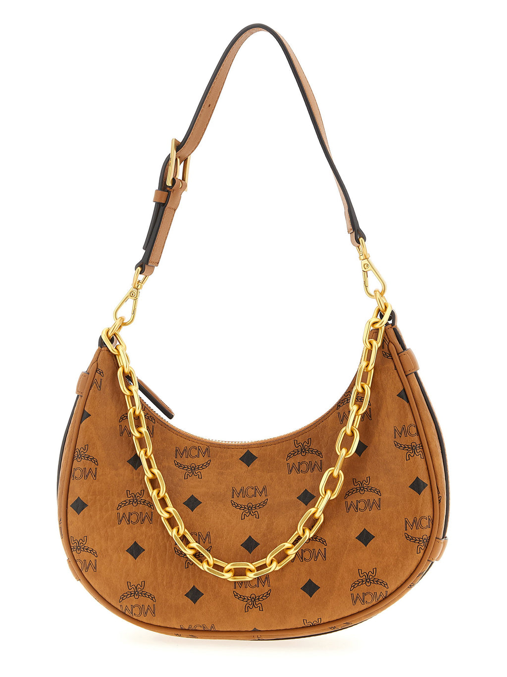 Mcm Aren Crescent Hobo Shoulder Bag