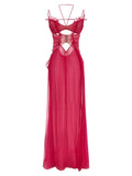 Nensi Dojaka Frilled Gown With Cutouts Dress