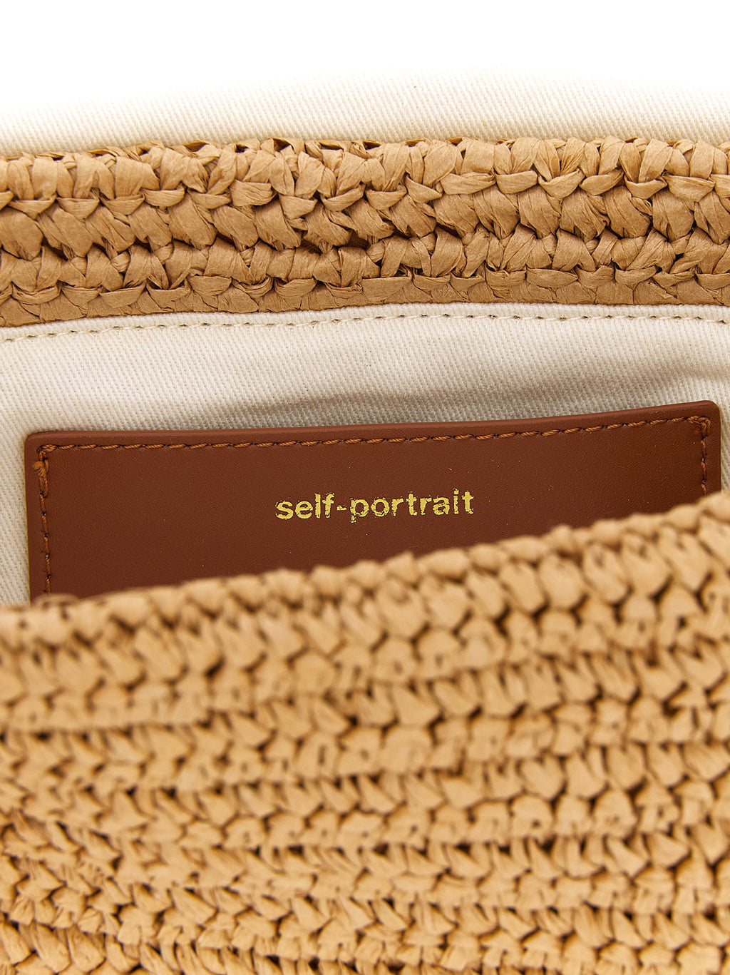 Self-Portrait Raffia Bow Charm Shoulder Bag