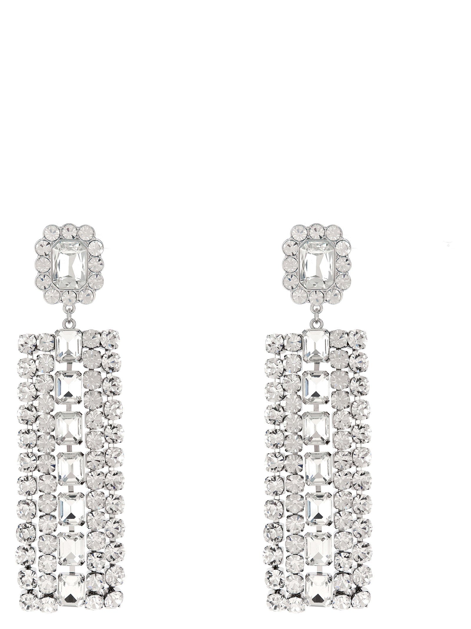 Self-Portrait Multi Crystal Droplet Earrings