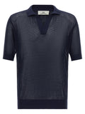 Riviera Project Openwork Cotton Polo Shirt