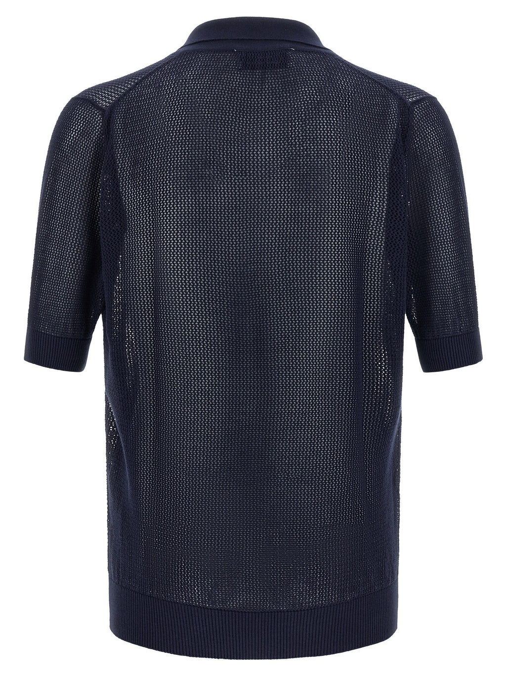 Riviera Project Openwork Cotton Polo Shirt
