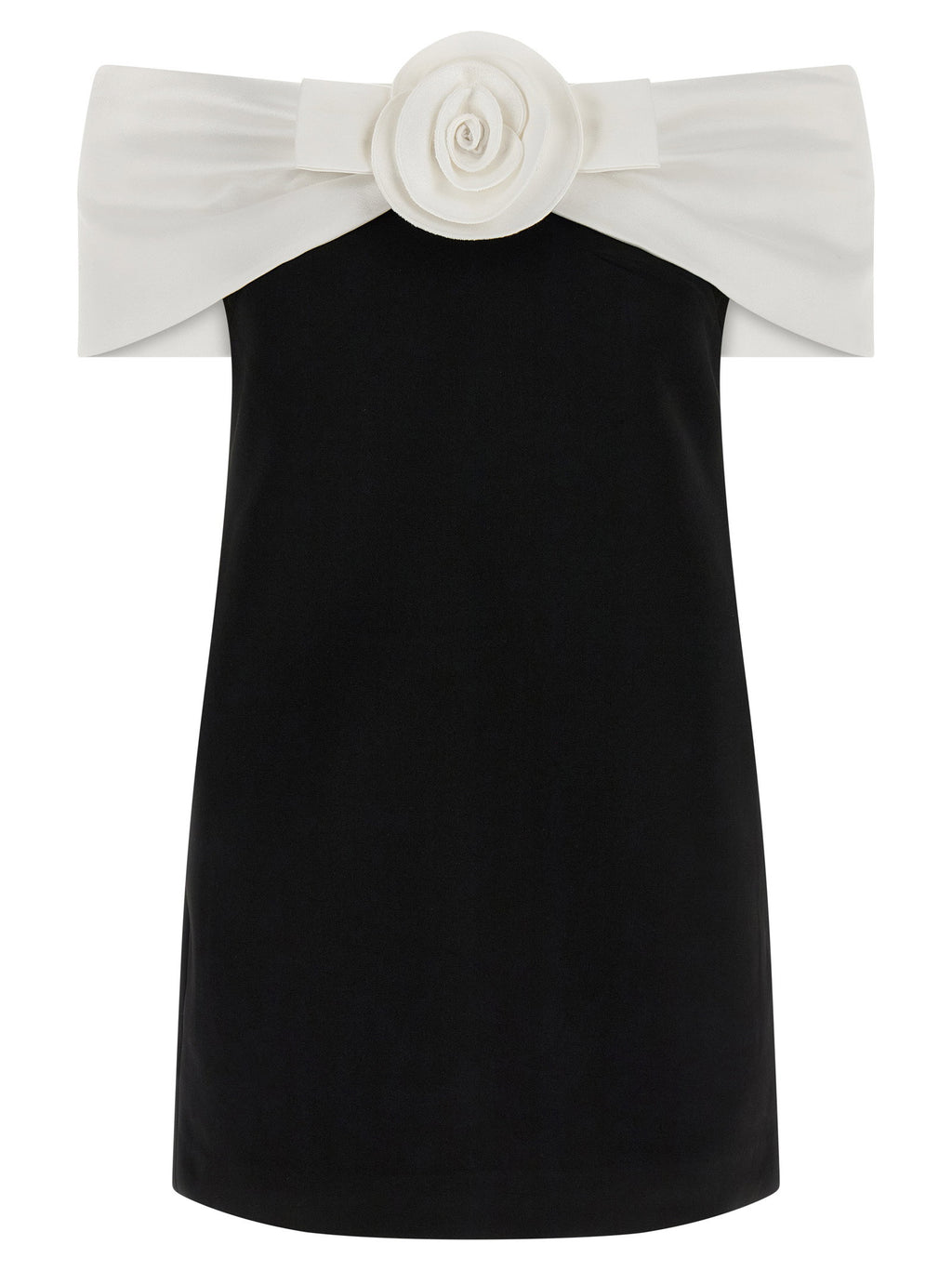Self-Portrait Black Crêpe Flower Mini Dress