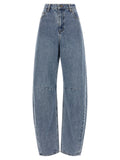 Self-Portrait Blue Barrel Leg Jeans