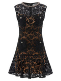 Self-Portrait Black Lace Crystal Dress