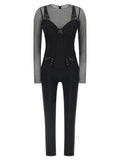 Elisabetta Franchi Jersey And Tulle Jumpsuit