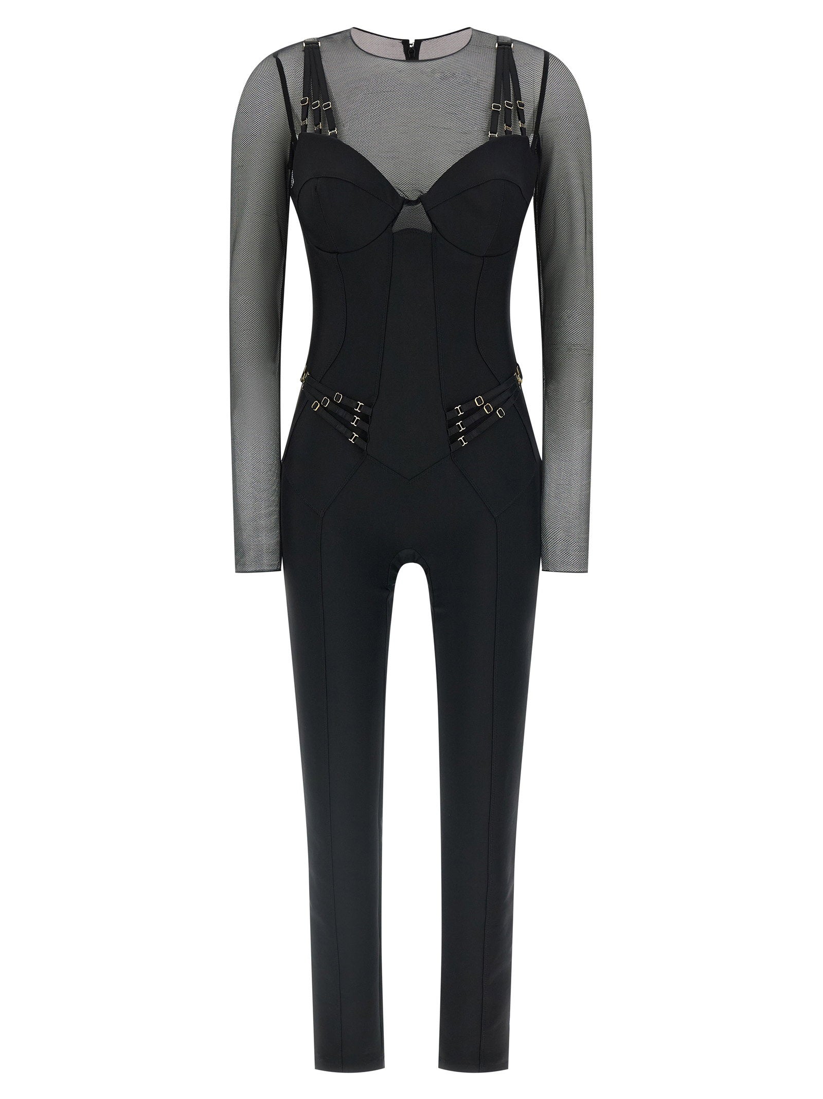 Elisabetta Franchi Jersey And Tulle Jumpsuit