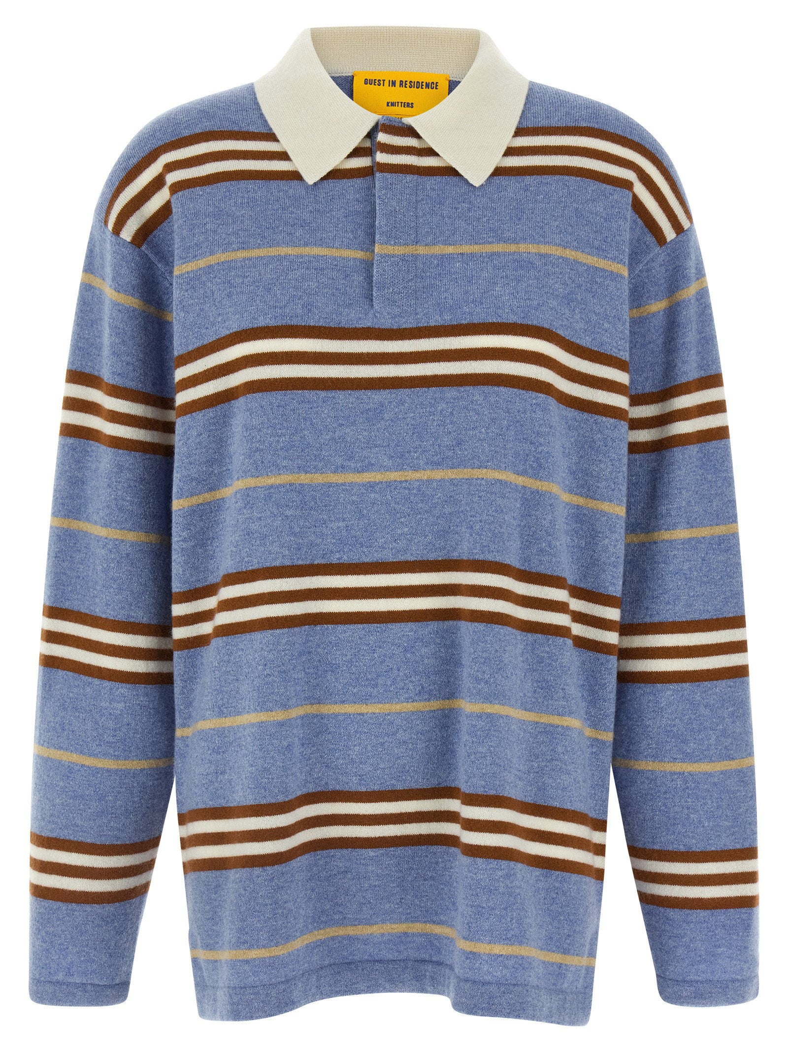 Guest In Residence Striped Rugby Polo Shirt