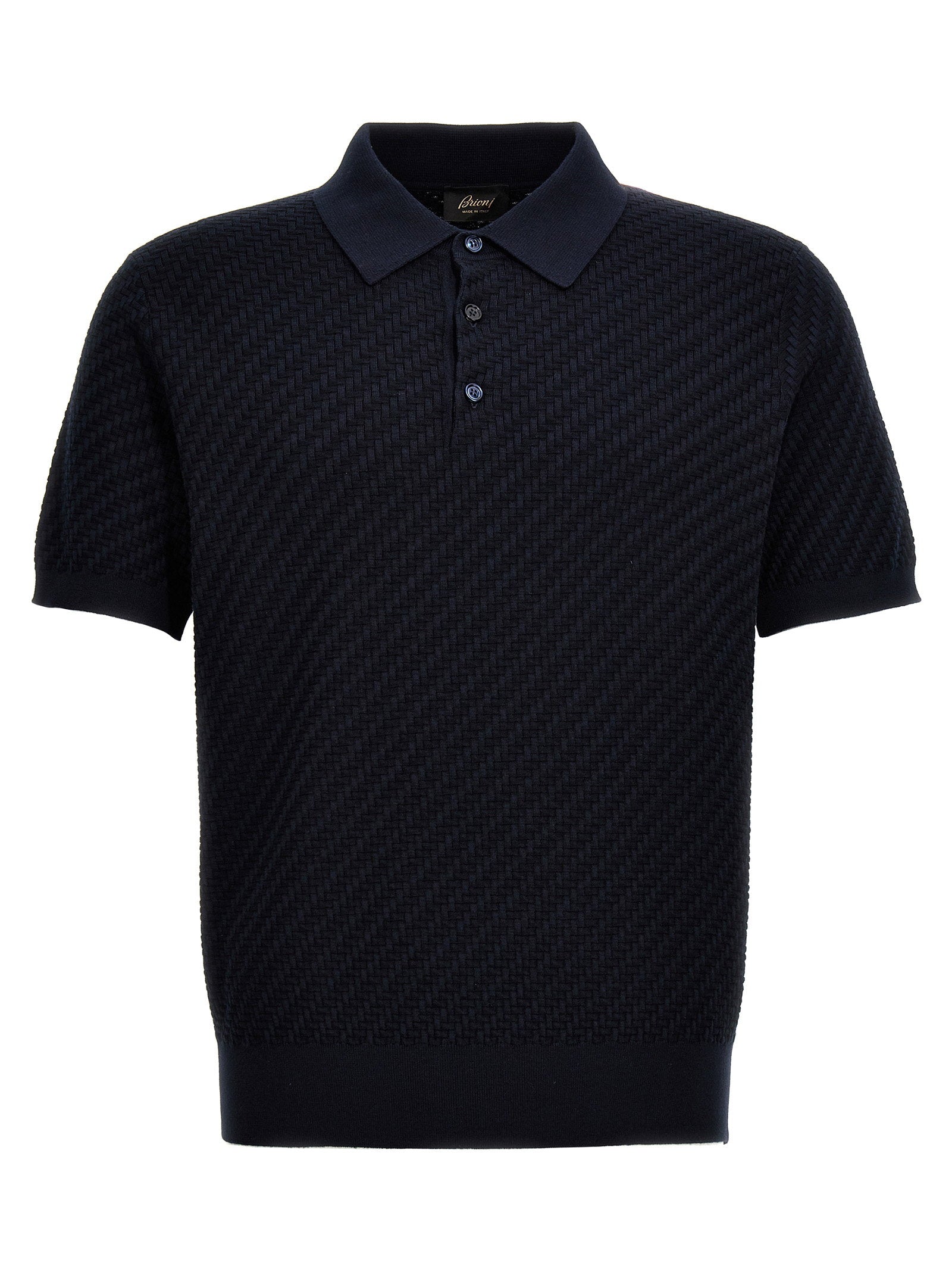 Brioni Woven Knit Polo Shirt