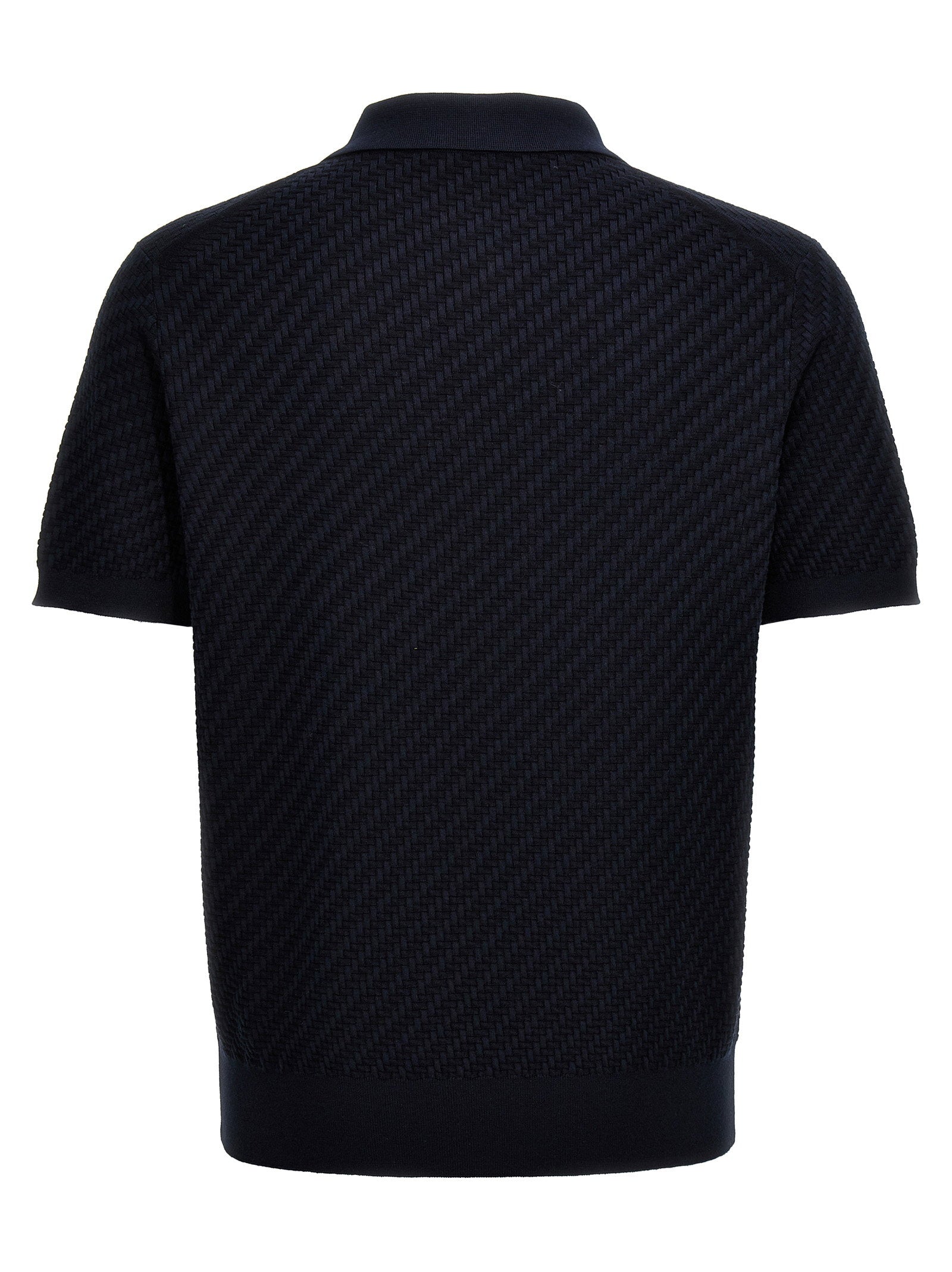 Brioni Woven Knit Polo Shirt