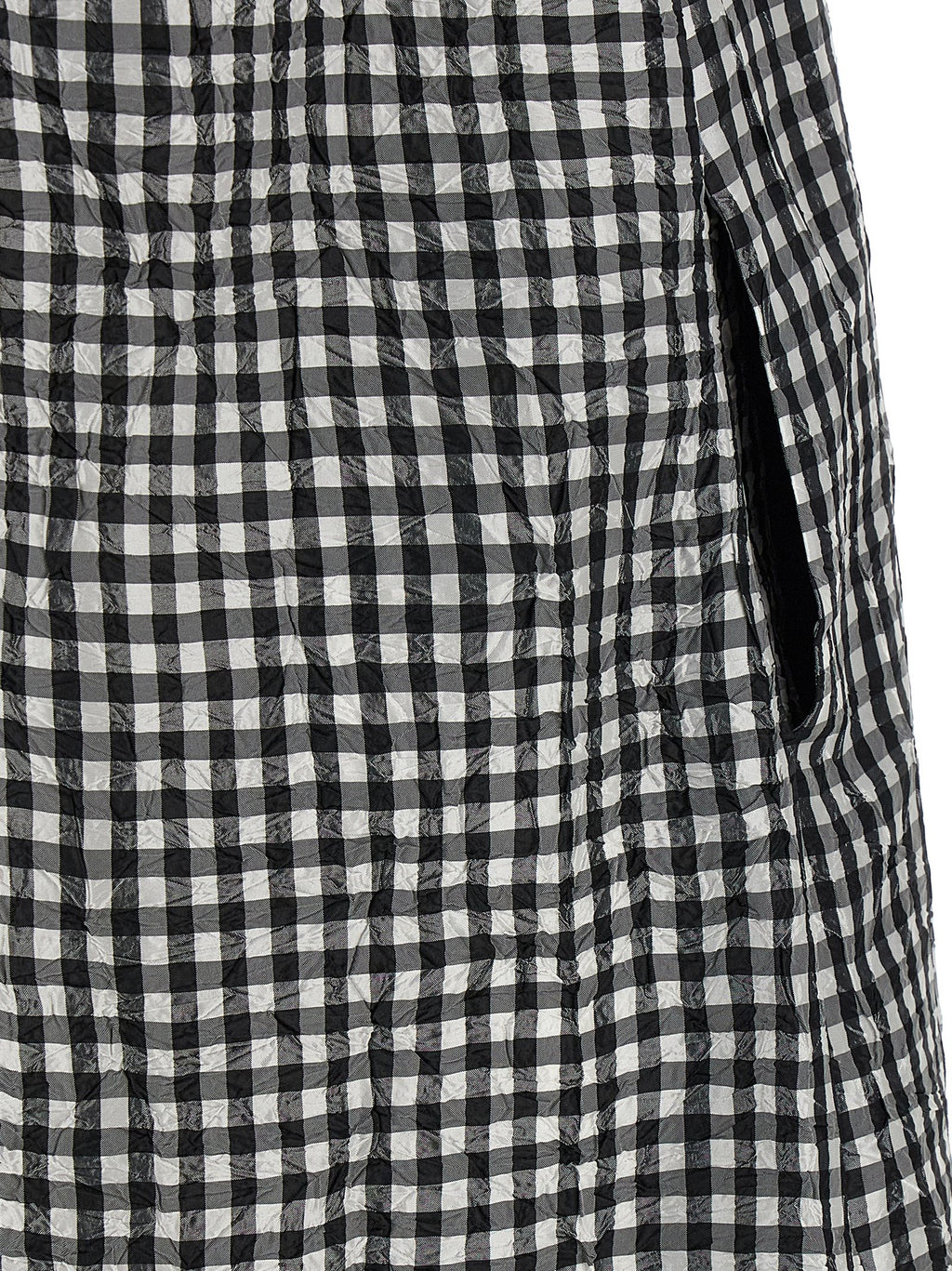 Ganni Crinkled Check Long Dress