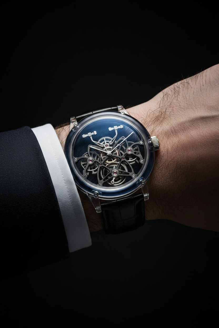 Sapphire Skeleton Minute Repeater wrist shot