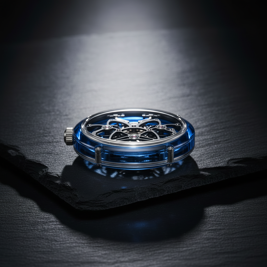 Sapphire Skeleton flat lay side profile